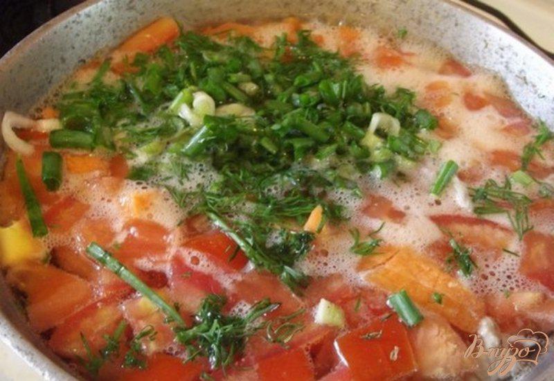 Фото приготовление рецепта: Суп с томатами шаг №6