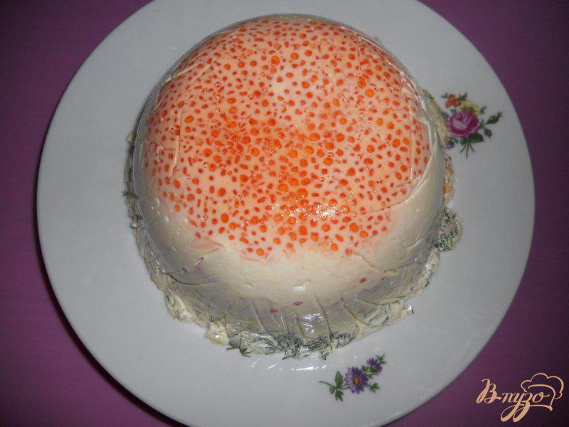 Фото приготовление рецепта: Салат-торт с икоркой шаг №16