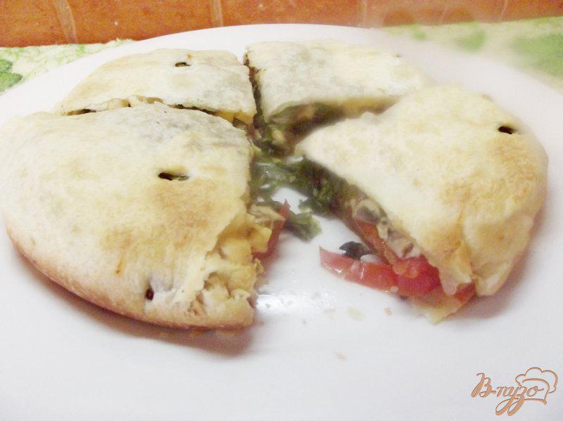 Фото приготовление рецепта: Закрытая пицца с грибами шаг №8