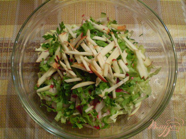 Фото приготовление рецепта: Овощной салат с яблоком и майонезом шаг №6