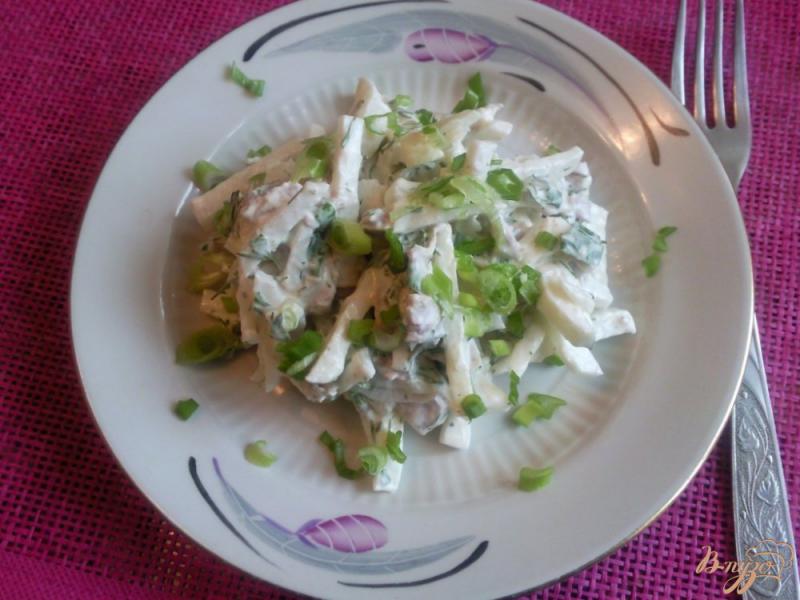 Фото приготовление рецепта: Овощной салат с мясом шаг №4