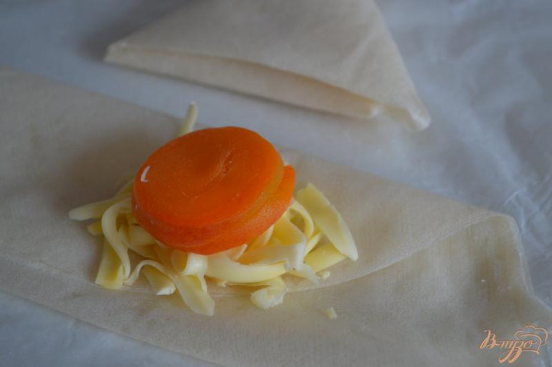 Фото приготовление рецепта: Самса с сыром и абрикосами шаг №3