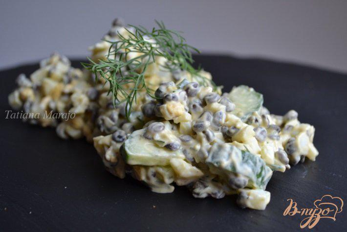 Фото приготовление рецепта: Яичный салат с чечевицей шаг №4