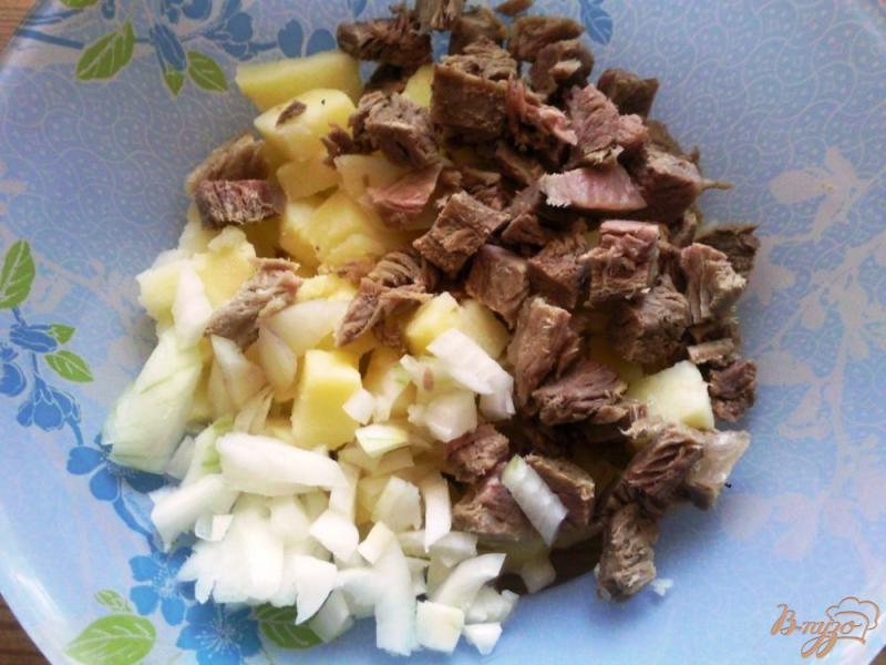 Фото приготовление рецепта: Овощной салат с говядиной и маринованным сельдереем шаг №1