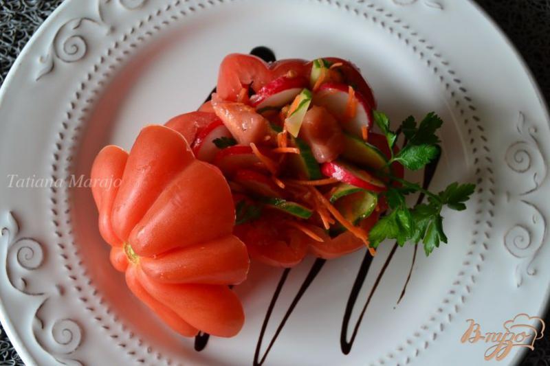Фото приготовление рецепта: Овощной салат «Синьор Помидор» шаг №3
