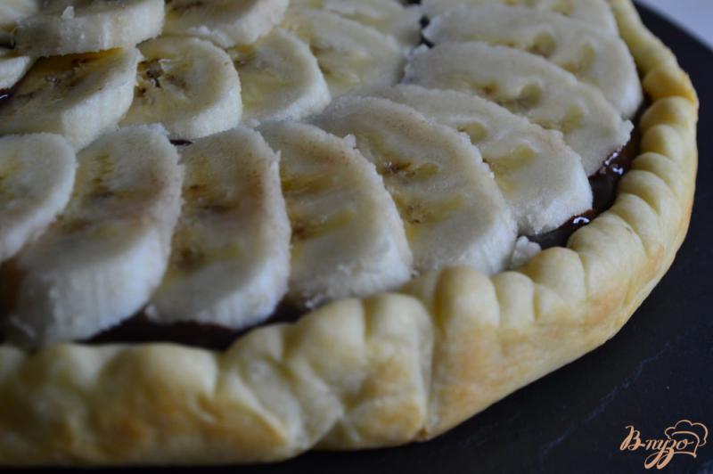 Фото приготовление рецепта: Шоколадный тaрт с бананами шаг №6