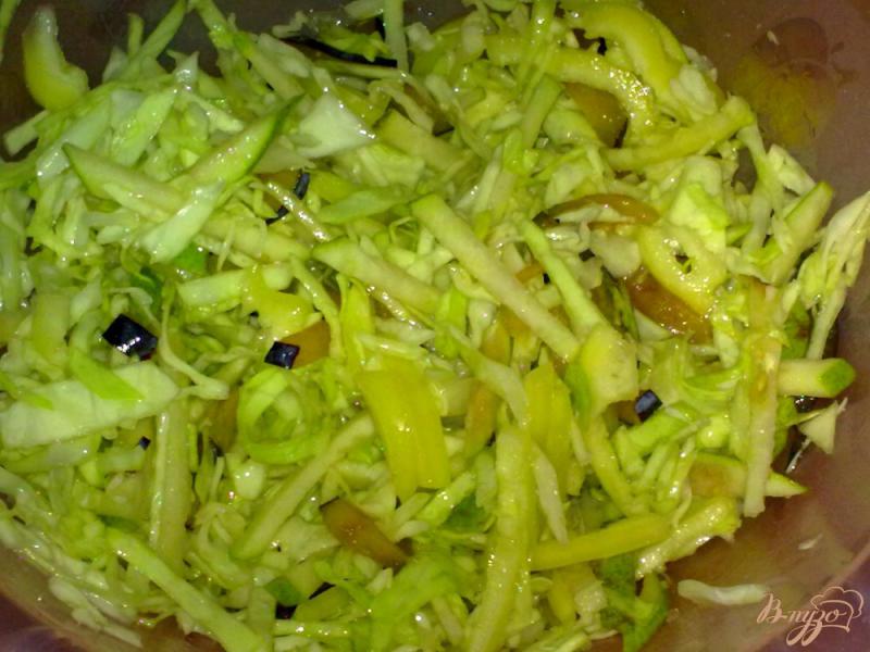 Фото приготовление рецепта: Салат с капустой «Пестрый» шаг №5