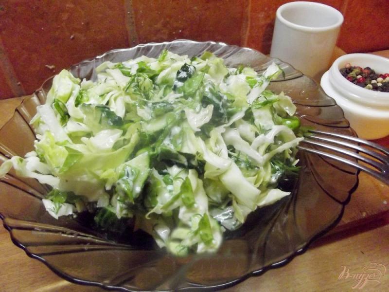 Фото приготовление рецепта: Зеленый салат с салатом латук шаг №6