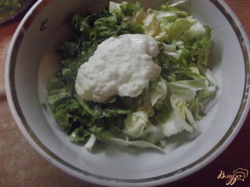 Фото приготовление рецепта: Зеленый салат с салатом латук шаг №5