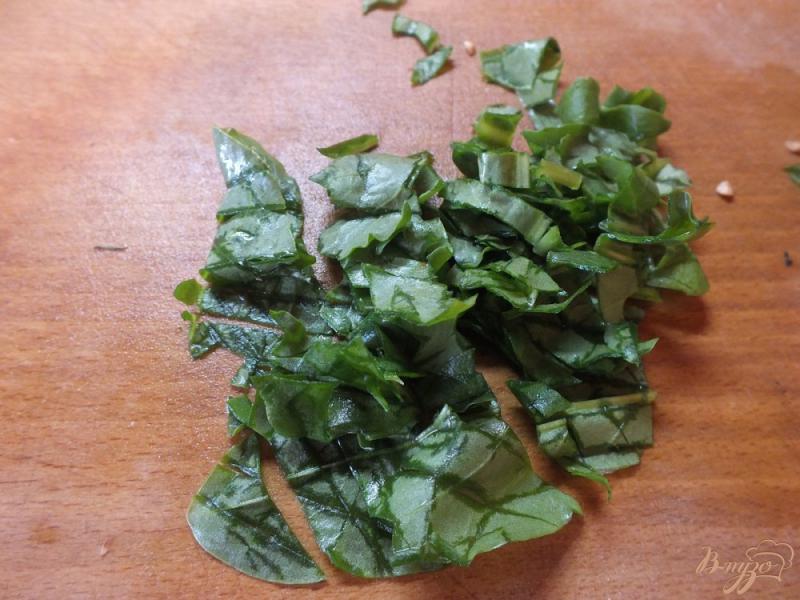 Фото приготовление рецепта: Салат из печеных баклажанов с молодым щавелем шаг №4