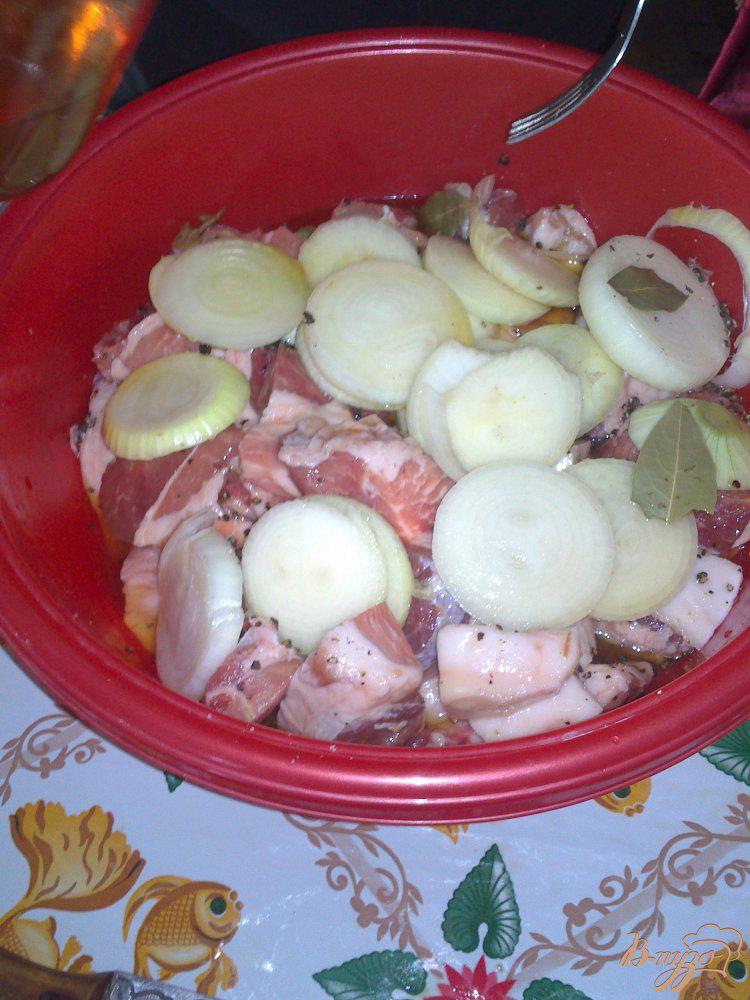 Фото приготовление рецепта: Свиной шашлык в маринаде из яблочного уксуса шаг №5