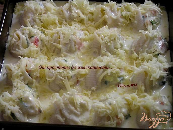 Фото приготовление рецепта: Лумакони с творогом и овощами шаг №7