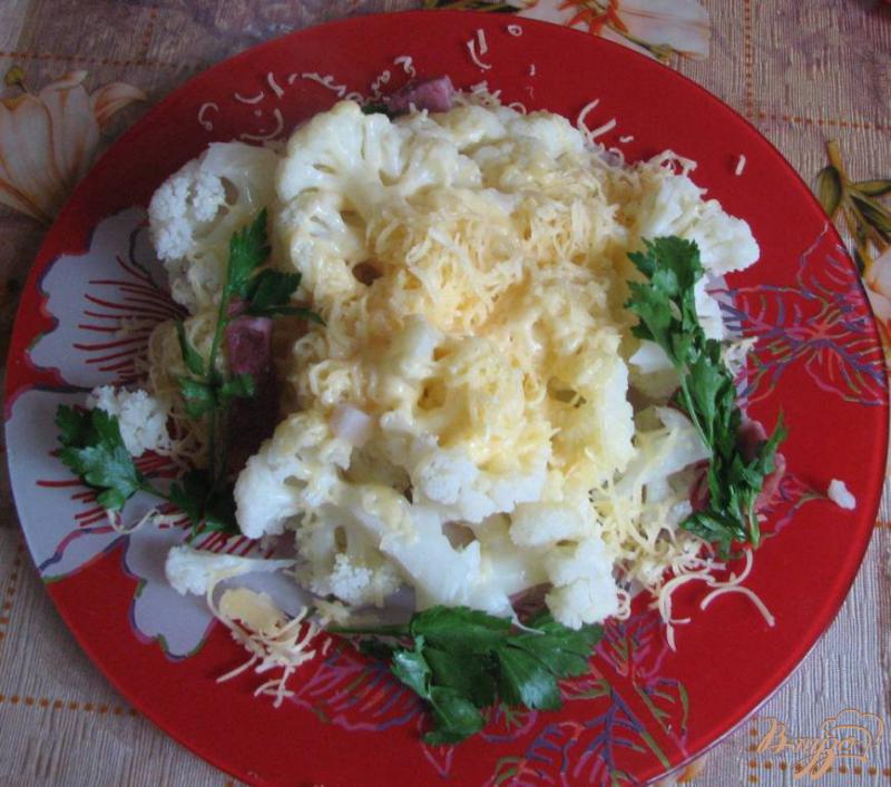 Фото приготовление рецепта: Цветная капуста с тертым сыром шаг №6