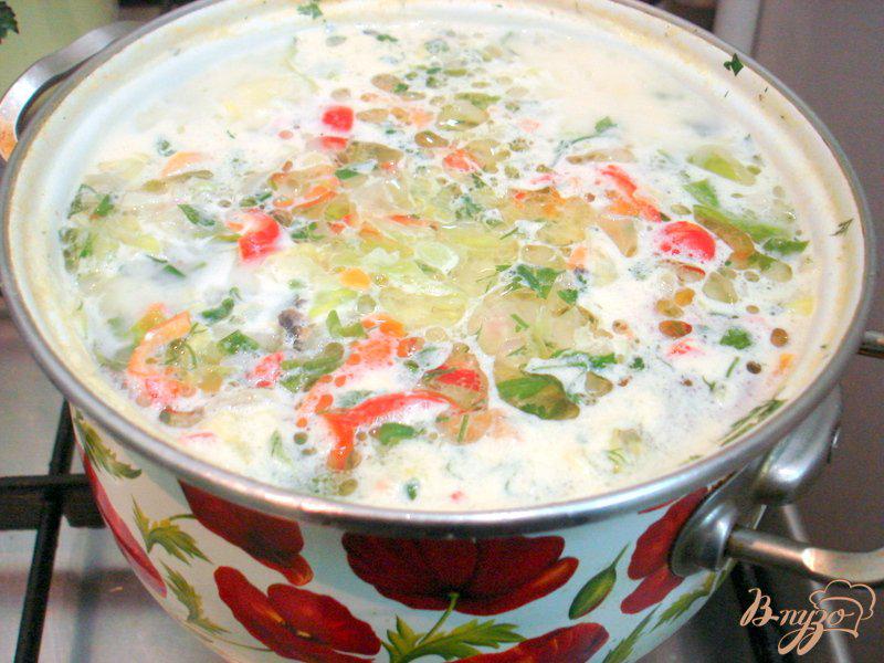Фото приготовление рецепта: Суп из капусты с сырочками шаг №8