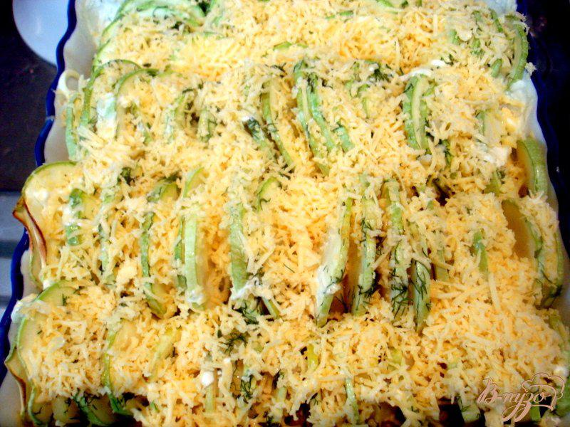 Фото приготовление рецепта: Картофель с кабачками запеченные в сливках шаг №9
