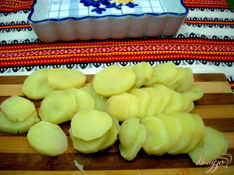 Фото приготовление рецепта: Картофель с кабачками запеченные в сливках шаг №3