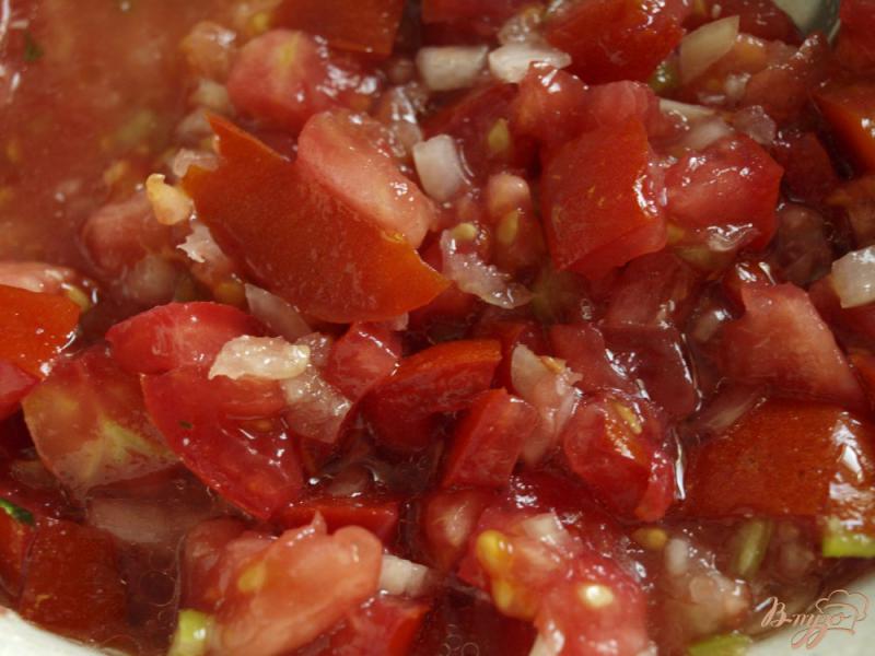 Фото приготовление рецепта: Запечённые баклажаны с томатной сальсой и сметанным соусом шаг №4