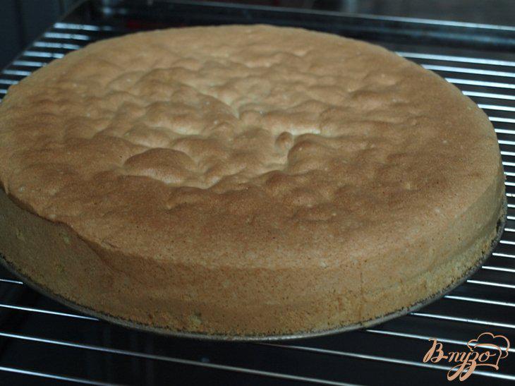 Фото приготовление рецепта: Торт с клубникой и сливками шаг №5
