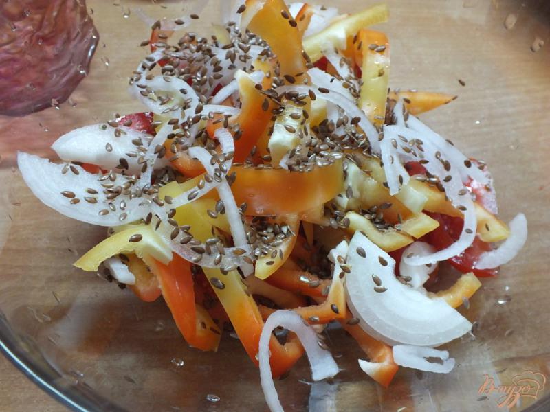 Фото приготовление рецепта: Салат из красных овощей и семян льна шаг №4