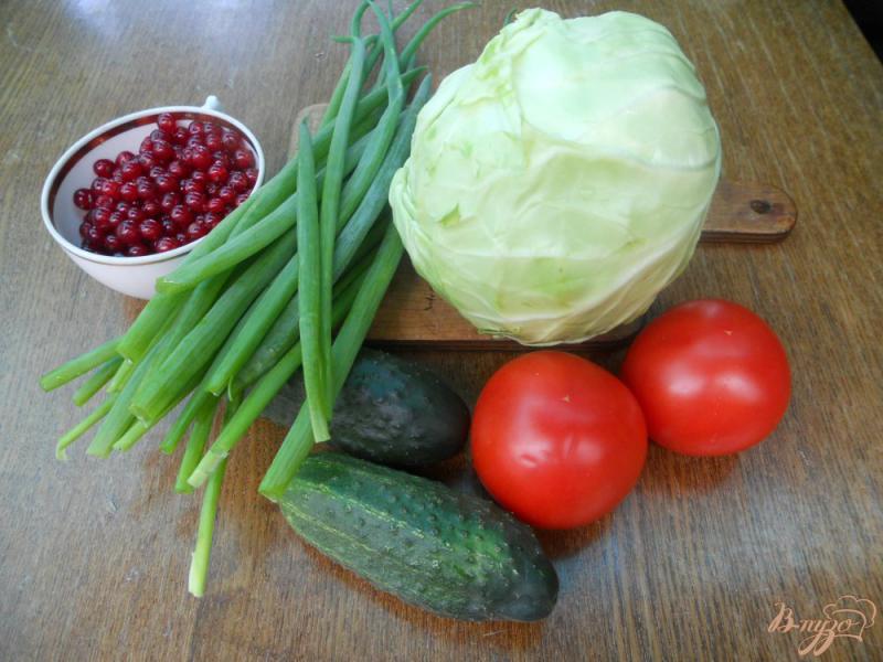 Фото приготовление рецепта: Капустный салатик с красной смородиной шаг №1