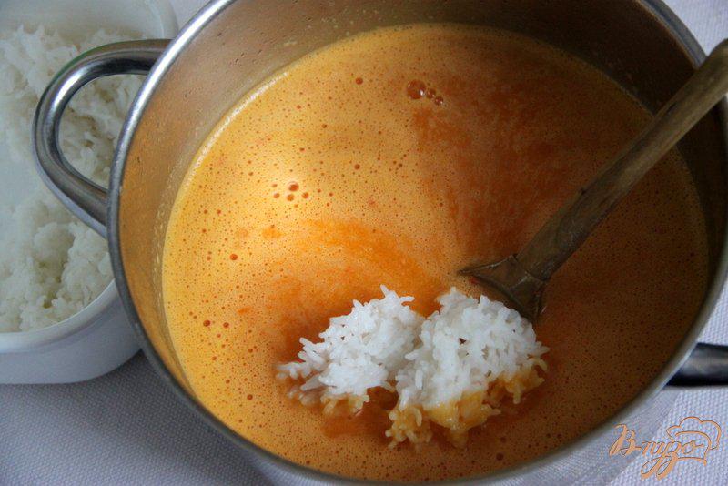 Фото приготовление рецепта: Суп-пюре с тыквой и овощами, с рисом шаг №6