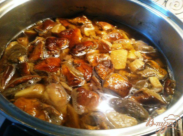 Фото приготовление рецепта: Фрикасе из куриного филе с лесными грибами шаг №4