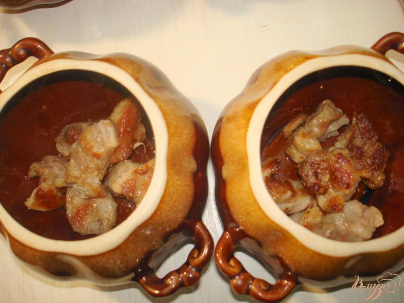 Фото приготовление рецепта: Чанахи в горщочках, с фасолью и баклажанами шаг №7