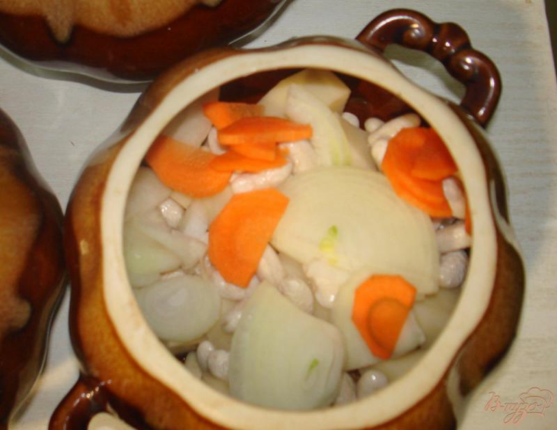 Фото приготовление рецепта: Чанахи в горщочках, с фасолью и баклажанами шаг №10