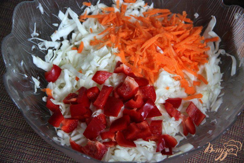 Фото приготовление рецепта: Салат из капусты  с горячей заправкой шаг №2