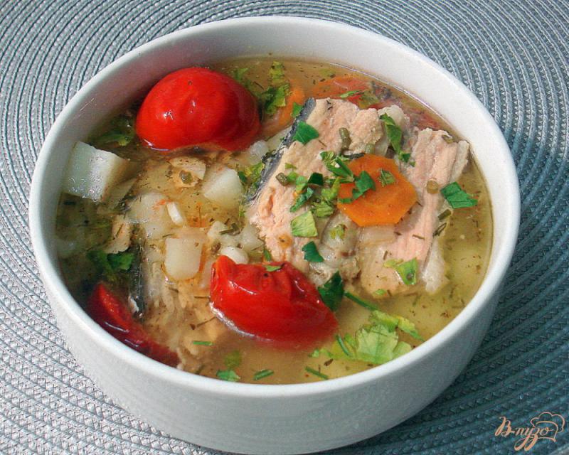 Фото приготовление рецепта: Рыбный суп с томатами шаг №8