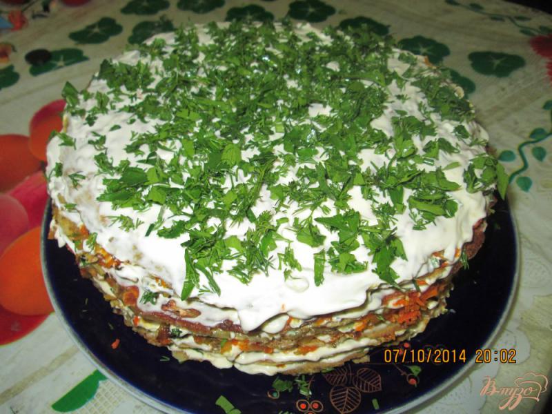 Фото приготовление рецепта: Печеночный торт шаг №6
