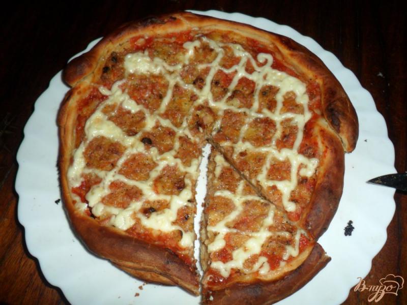 Фото приготовление рецепта: Пицца с жаренным луком шаг №11