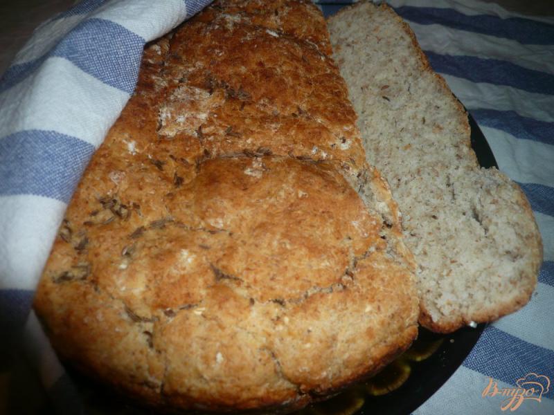 Фото приготовление рецепта: Хлеб с овсяными хлопьями на скорую руку шаг №11