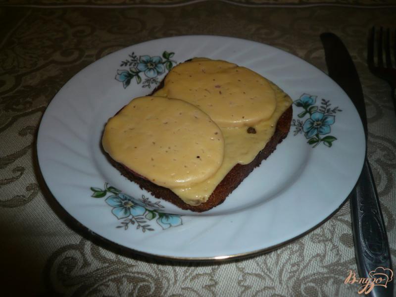 Фото приготовление рецепта: Горячий бутерброд на ржаном хлебе шаг №7