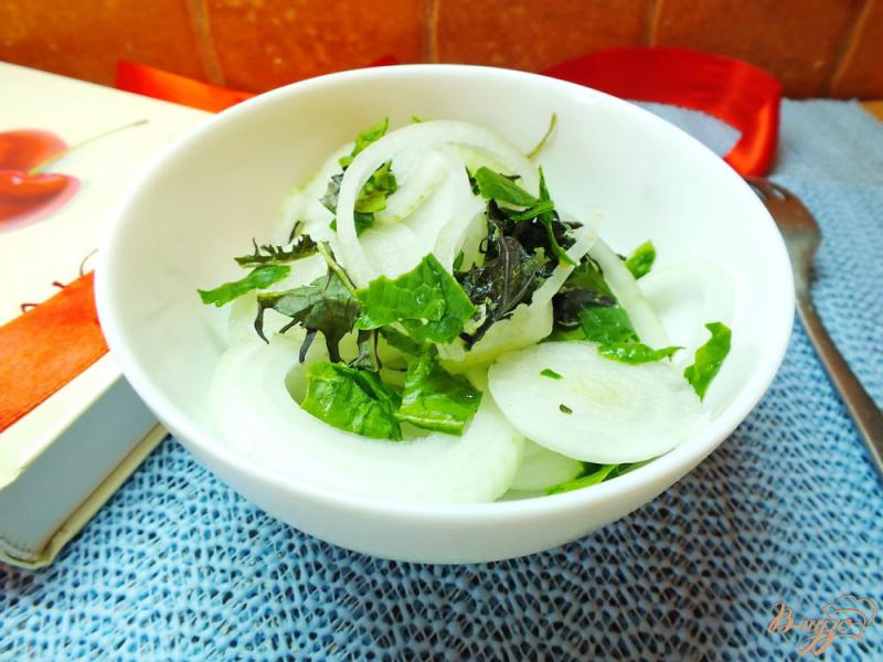 Фото приготовление рецепта: Луковый французский салат шаг №5