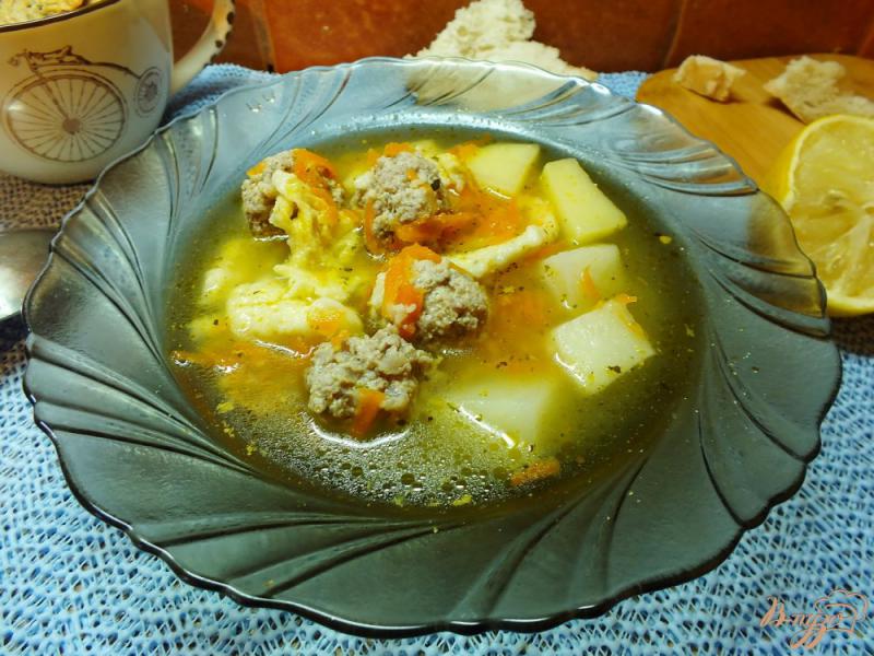 Фото приготовление рецепта: Суп с клецками и фрикадельками шаг №7