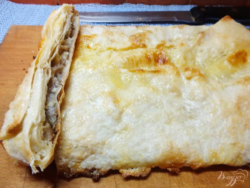 Фото приготовление рецепта: Пирог из лаваша с бананом шаг №7