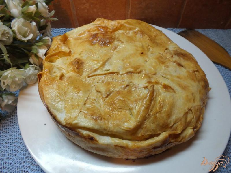Фото приготовление рецепта: Пирог с картошкой и брынзой ил листового лаваша шаг №10