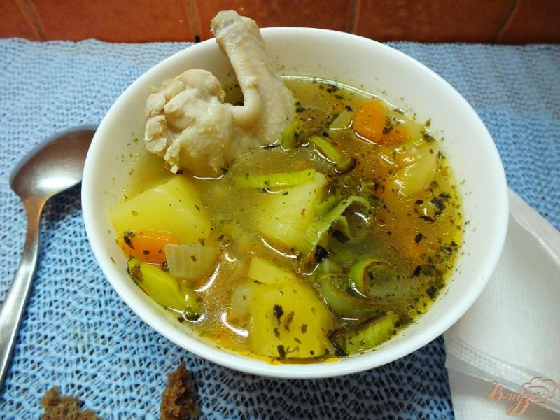 Фото приготовление рецепта: Суп с луком порей шаг №11