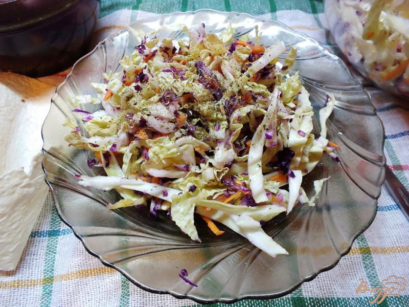 Фото приготовление рецепта: Салат из краснокочанной капусты шаг №7