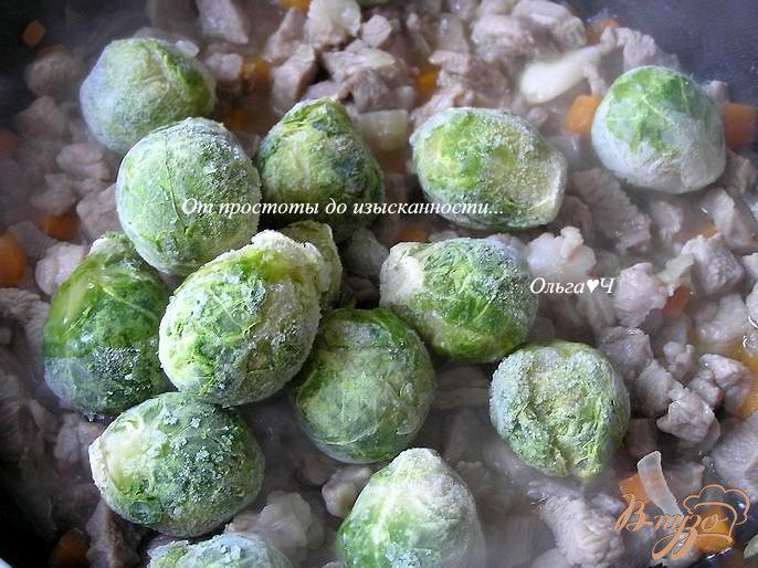 Фото приготовление рецепта: Рагу из индейки с брюссельской капустой шаг №3