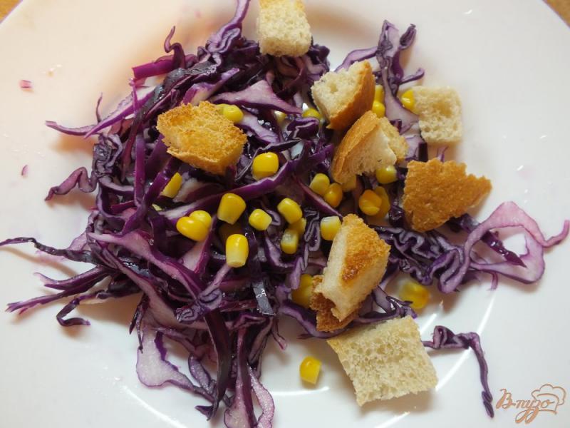 Фото приготовление рецепта: Салат из краснокачанной капусты с отварной кукурузой шаг №4