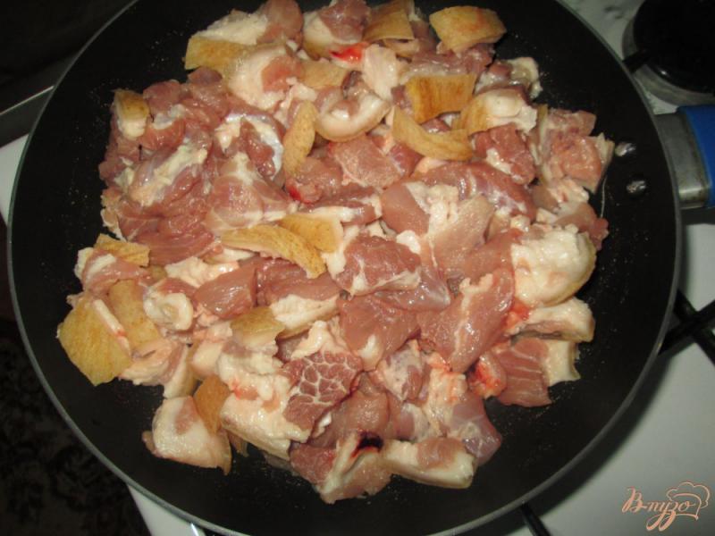 Фото приготовление рецепта: Жареное мясо со шкварками шаг №1