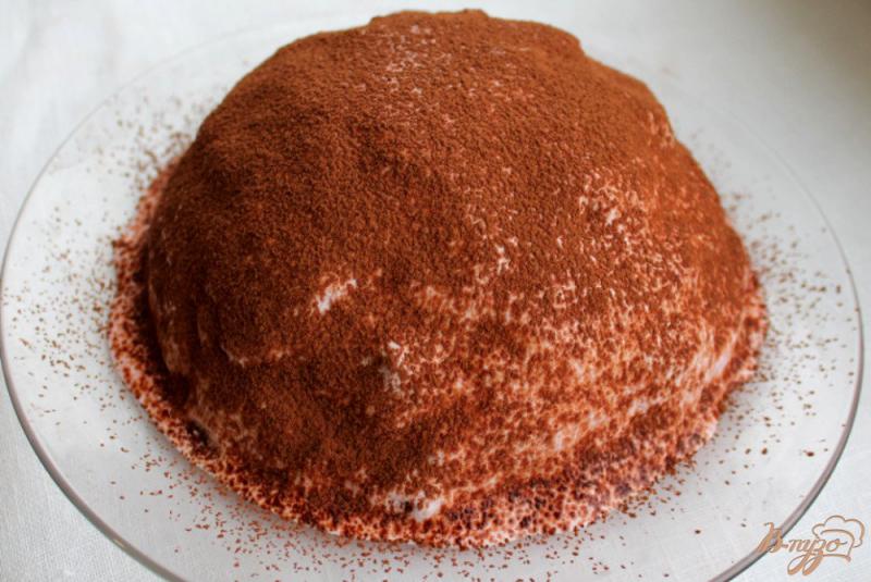 Фото приготовление рецепта: Шоколадный торт со сметано-малиновым кремом шаг №10