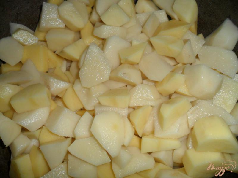 Фото приготовление рецепта: Тушеный картофель с смальцем и чесноком шаг №1