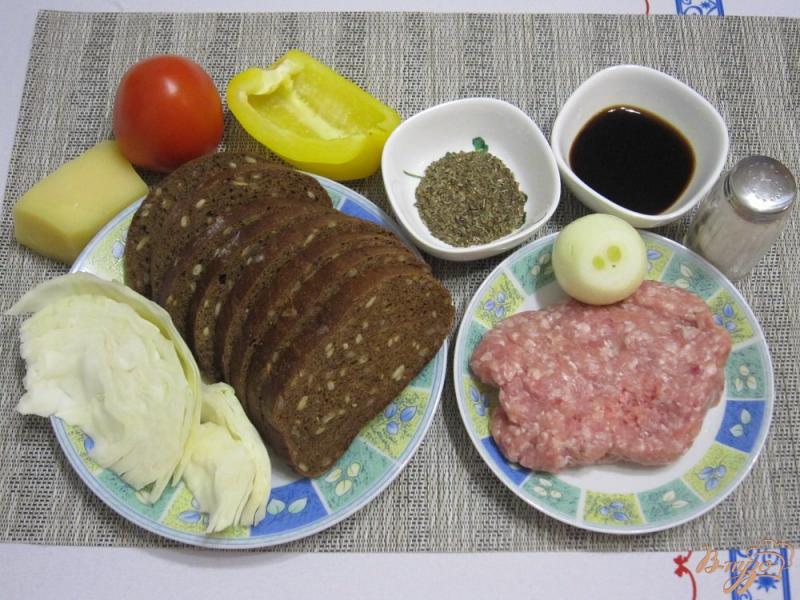 Фото приготовление рецепта: Горячие фитнес-бутерброды с фаршем и сыром шаг №1