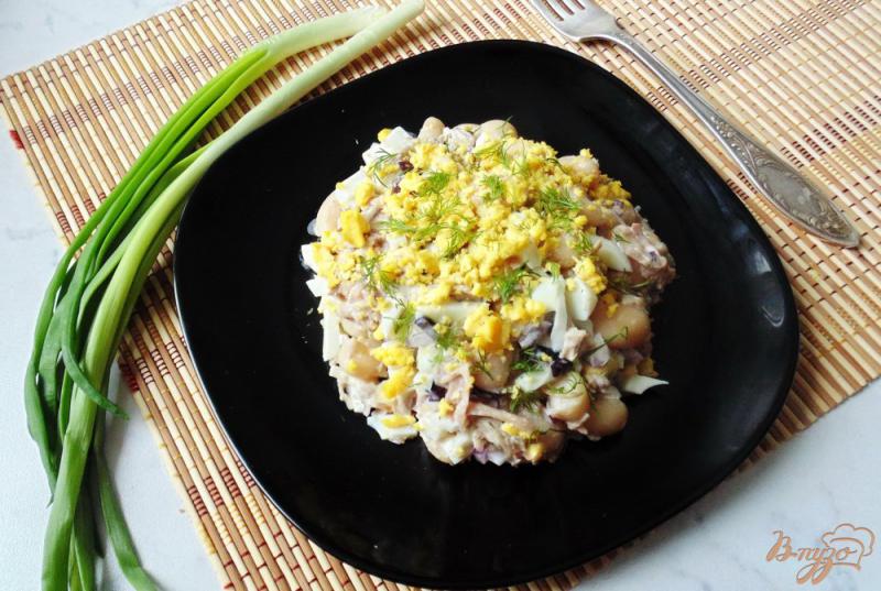 Фото приготовление рецепта: Салат с фасолью и индейкой шаг №7