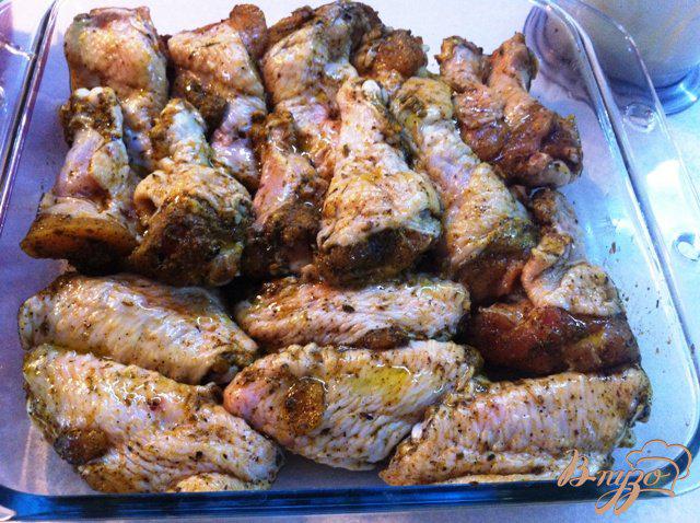 Фото приготовление рецепта: Куриные крылья в медово-соевом маринаде шаг №5