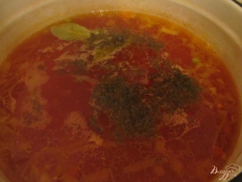 Фото приготовление рецепта: Томатный суп с горошком шаг №6