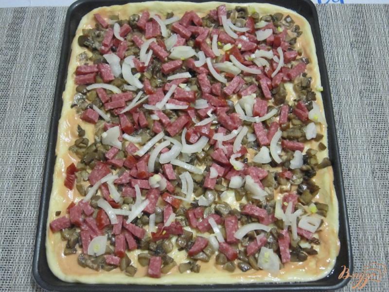 Фото приготовление рецепта: Пицца «Ассорти» шаг №9